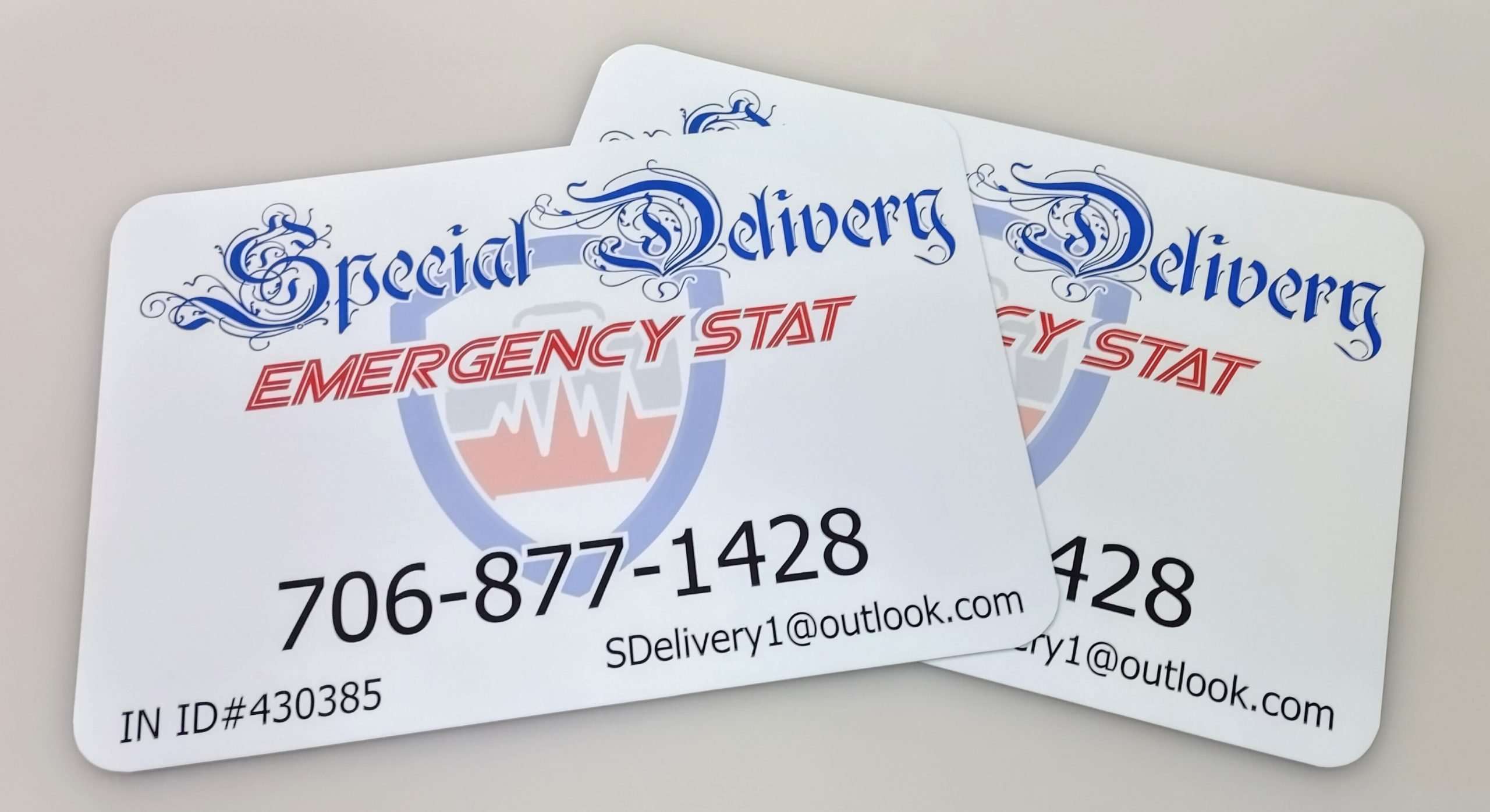 Special Delivery Emergency Stat Vehicle Magnetic Signs Augusta GA